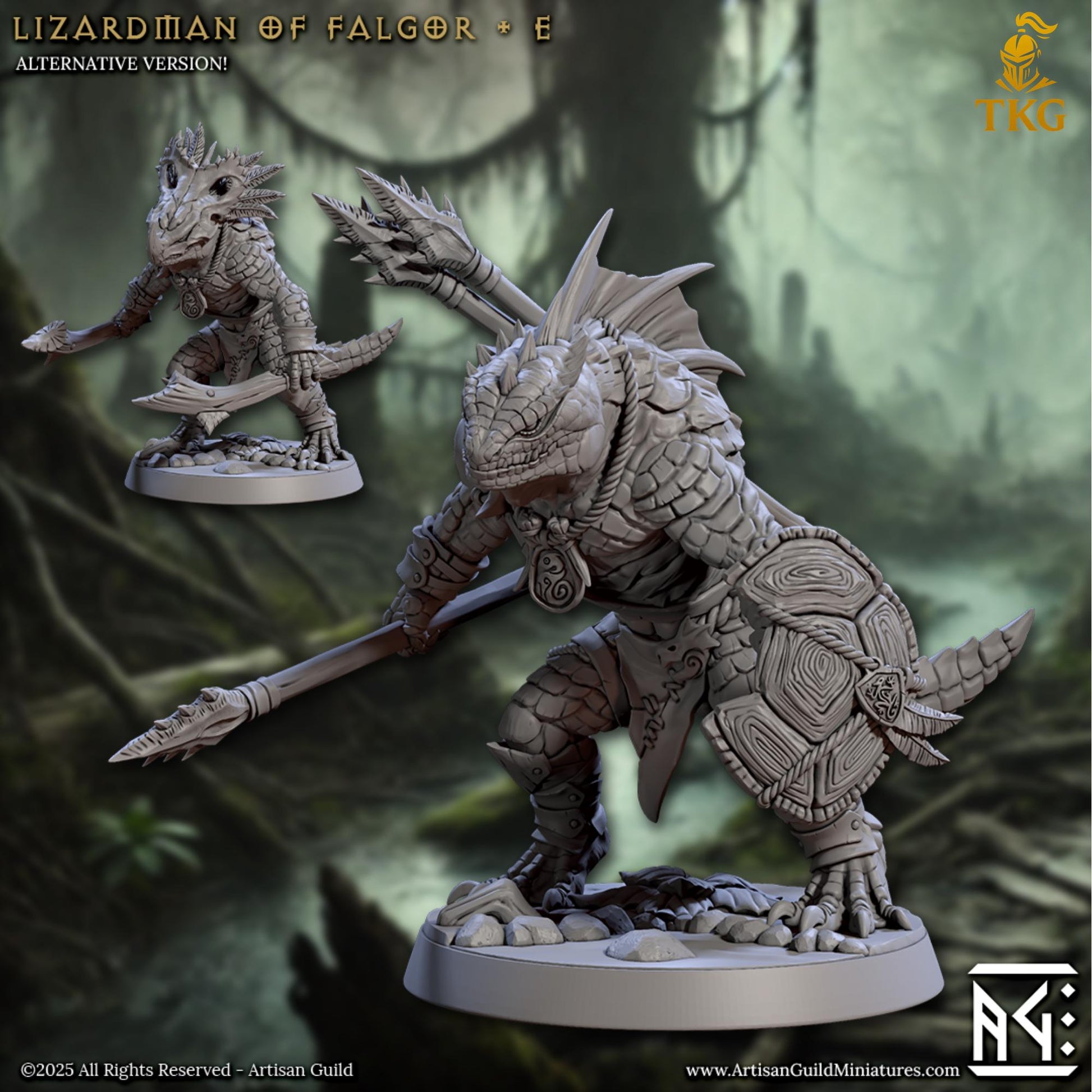 Lizardmen of Falgor Swamp by Artisan Guild | 3D Printed Miniatures | Fantasy Models