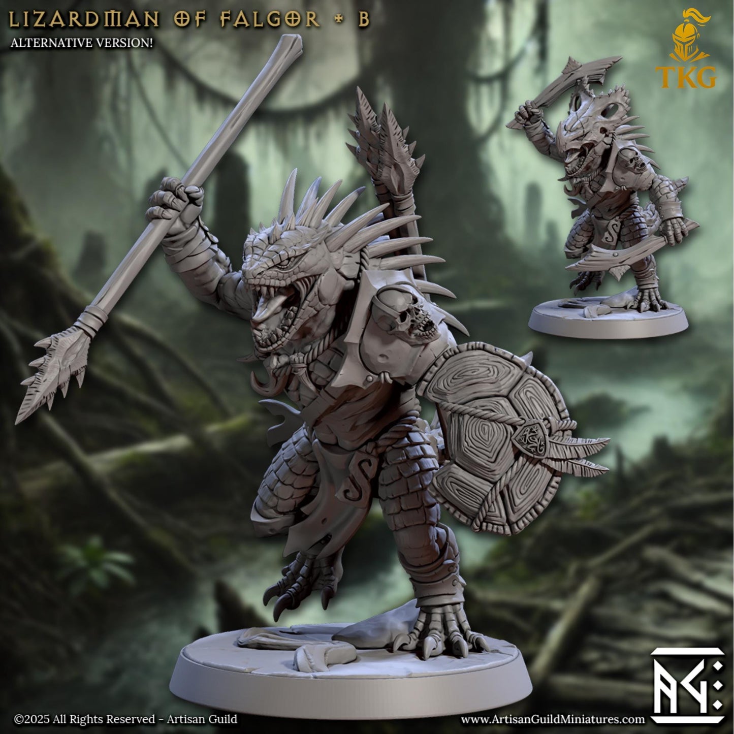 Lizardmen of Falgor Swamp by Artisan Guild | 3D Printed Miniatures | Fantasy Models