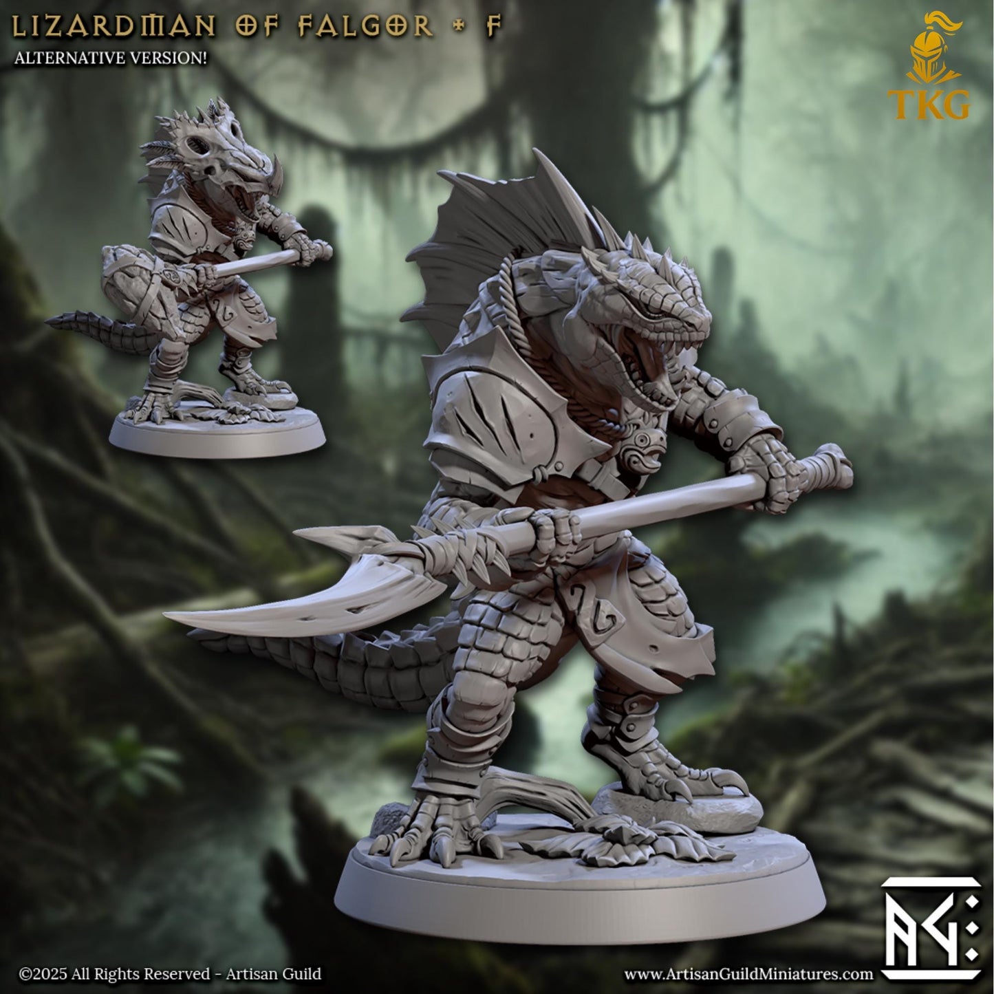 Lizardmen of Falgor Swamp by Artisan Guild | 3D Printed Miniatures | Fantasy Models