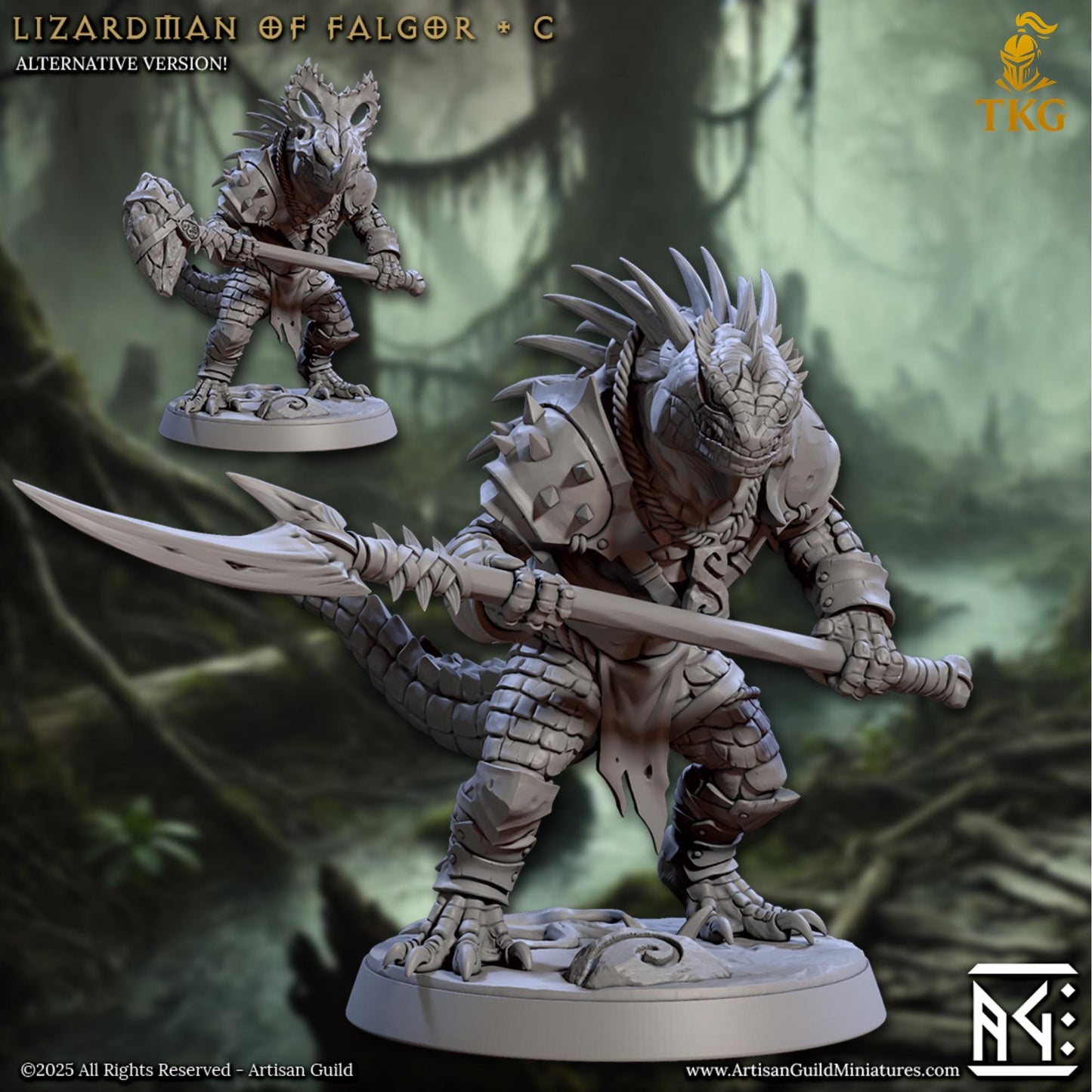 Lizardmen of Falgor Swamp by Artisan Guild | 3D Printed Miniatures | Fantasy Models