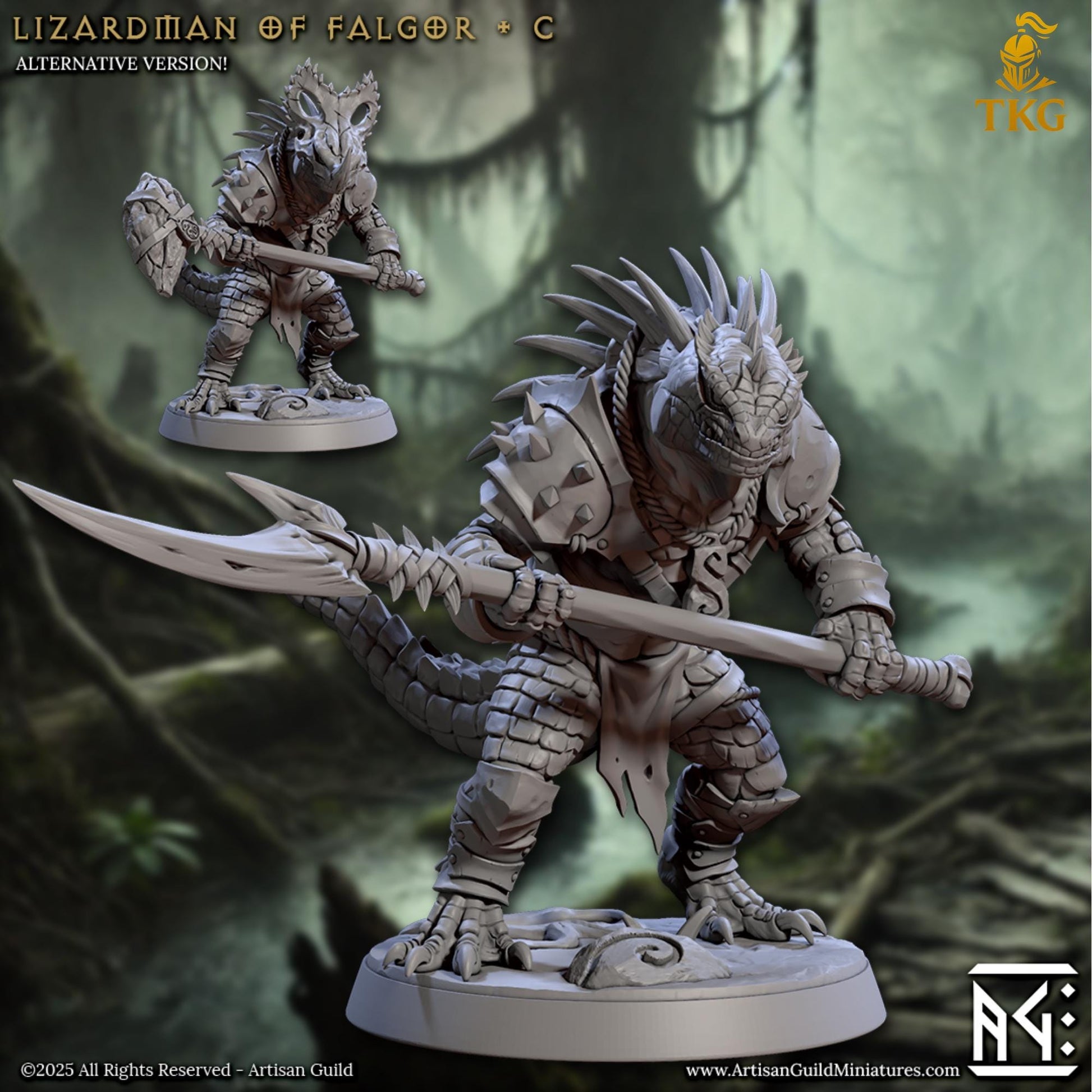 Lizardmen of Falgor Swamp by Artisan Guild | 3D Printed Miniatures | Fantasy Models