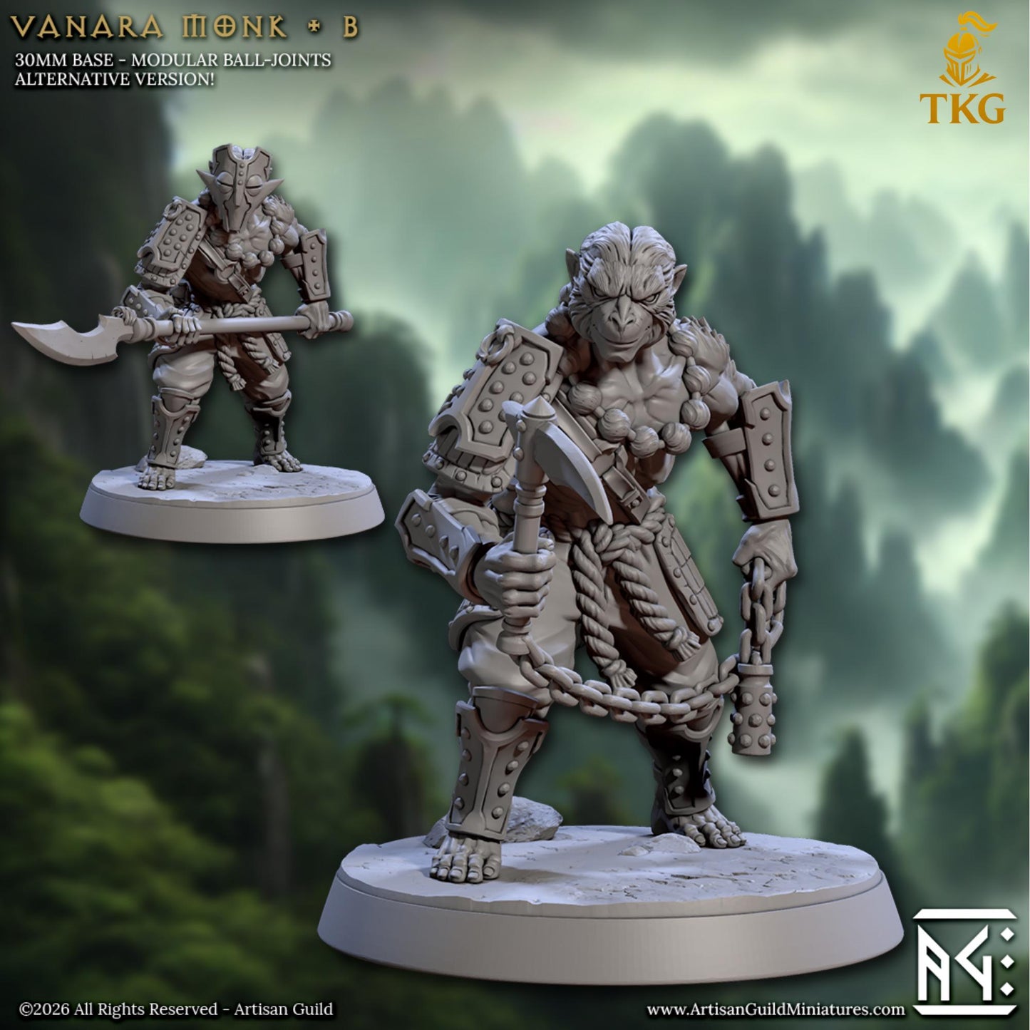 Legend of the Vanara Monks by Artisan Guild | 3D Printed Miniatures | Fantasy Models