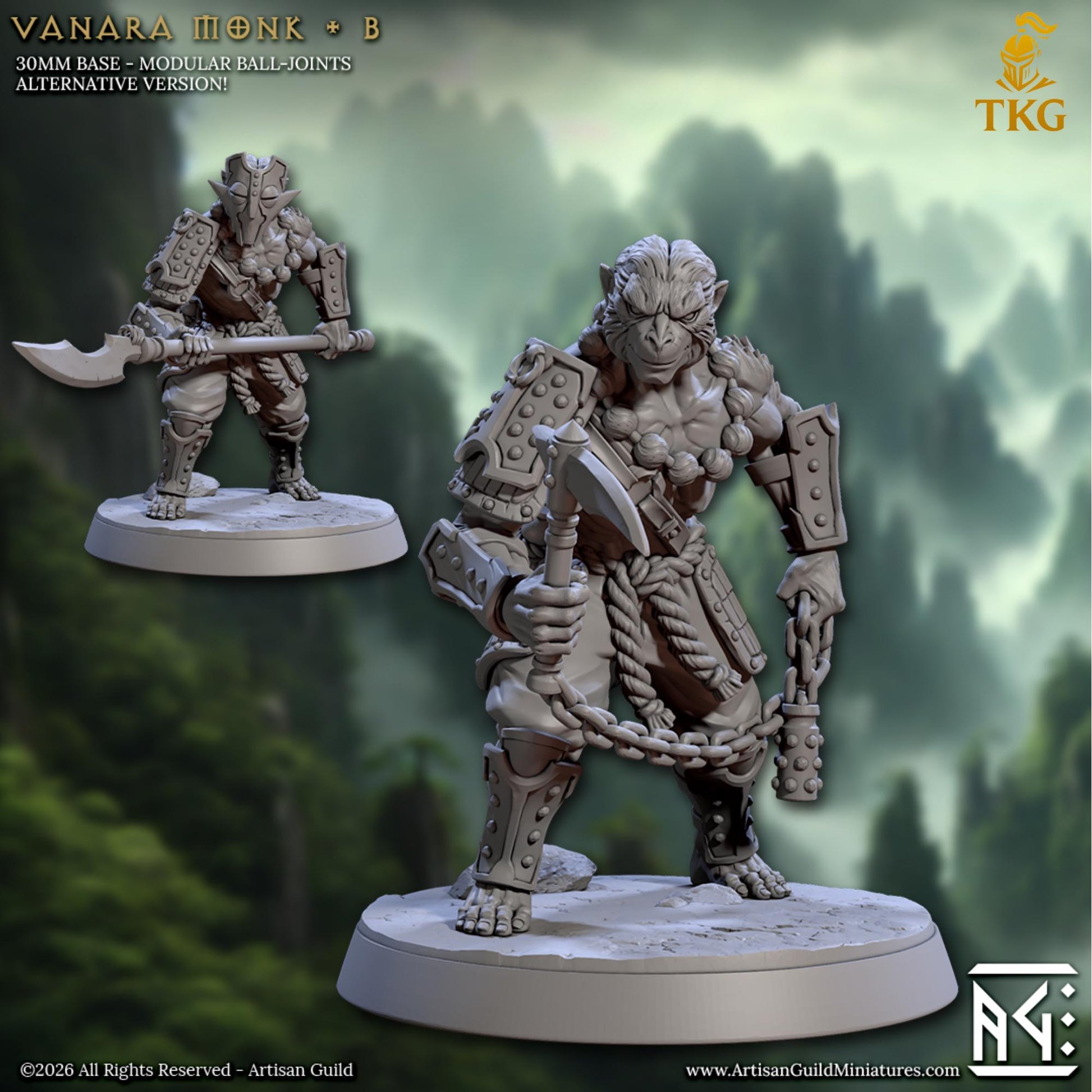 Legend of the Vanara Monks by Artisan Guild | 3D Printed Miniatures | Fantasy Models