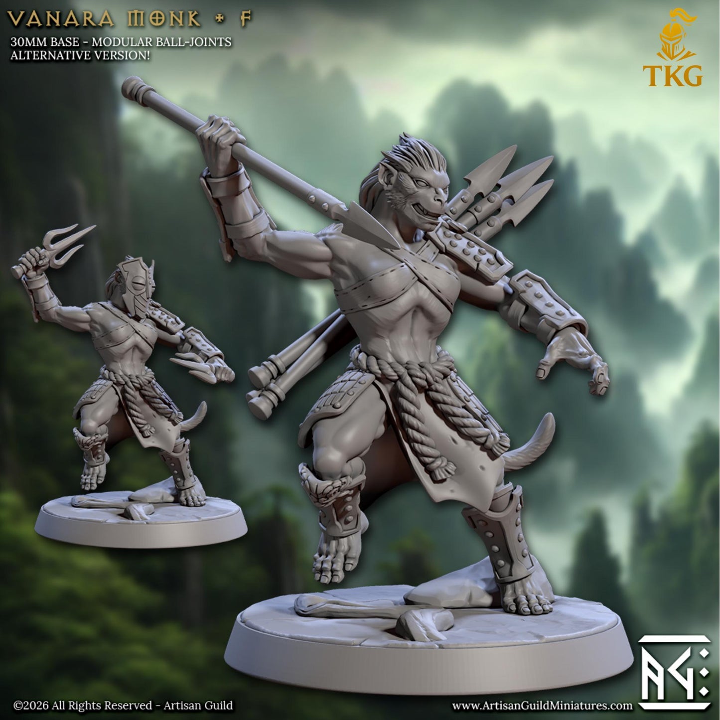 Legend of the Vanara Monks by Artisan Guild | 3D Printed Miniatures | Fantasy Models