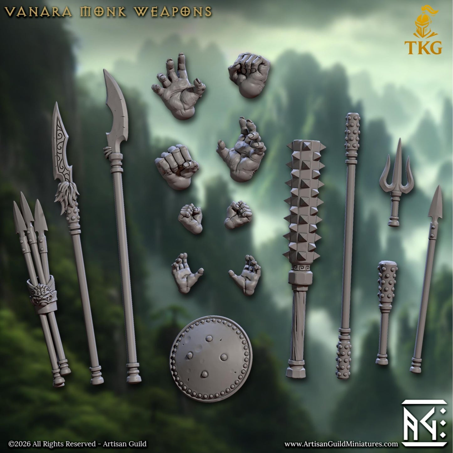 Legend of the Vanara Monks by Artisan Guild | 3D Printed Miniatures | Fantasy Models
