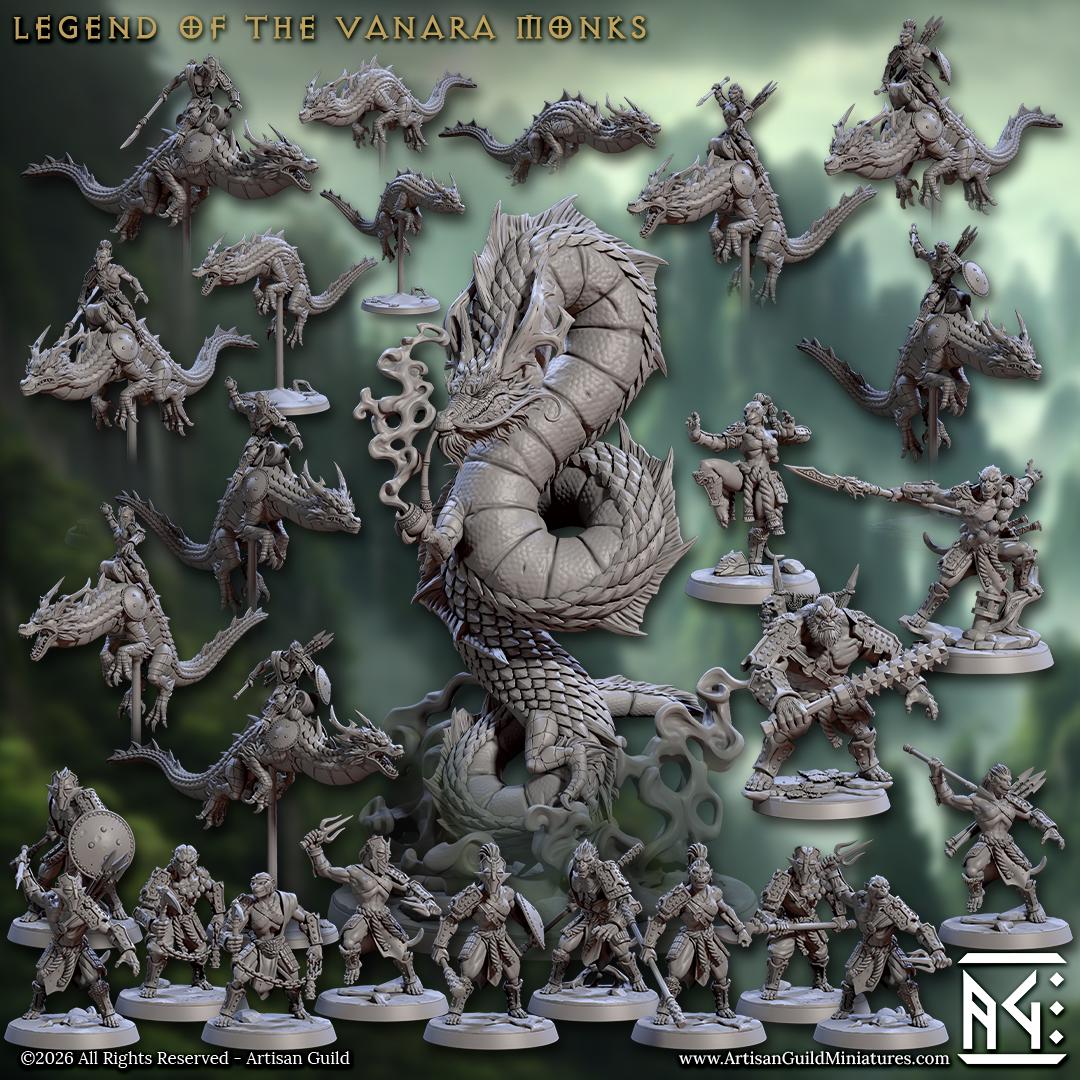 Legend of the Vanara Monks by Artisan Guild | 3D Printed Miniatures | Fantasy Models