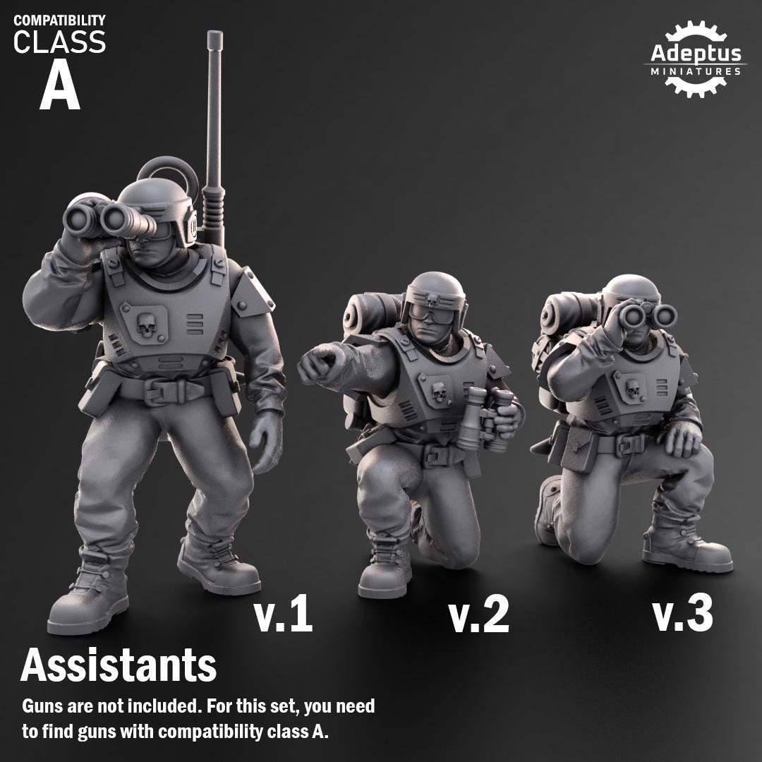 Warden Regiment Heavy Weapons Operators by Adeptus Miniatures | 3D printed Tabletop Miniatures