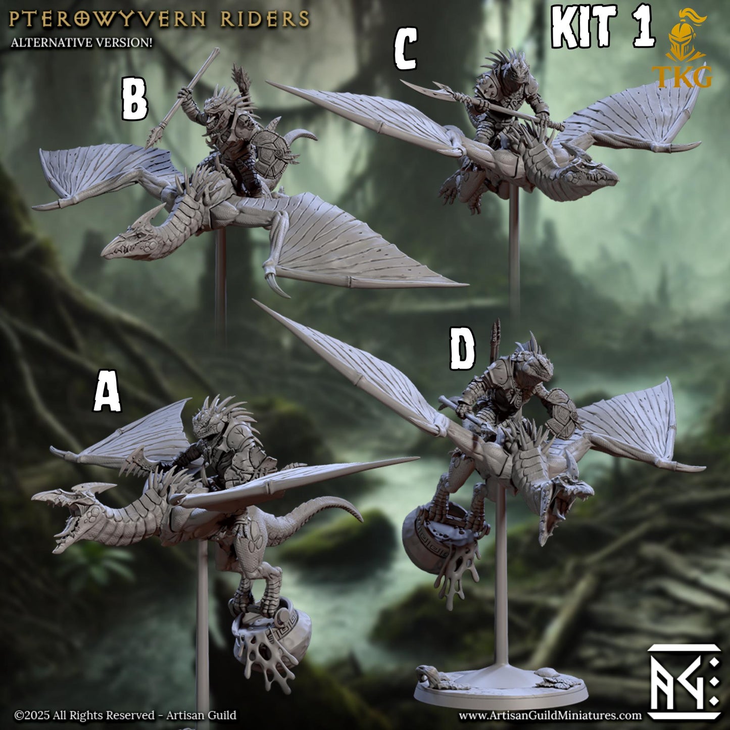 Lizardmen of Falgor Swamp by Artisan Guild | 3D Printed Miniatures | Fantasy Models