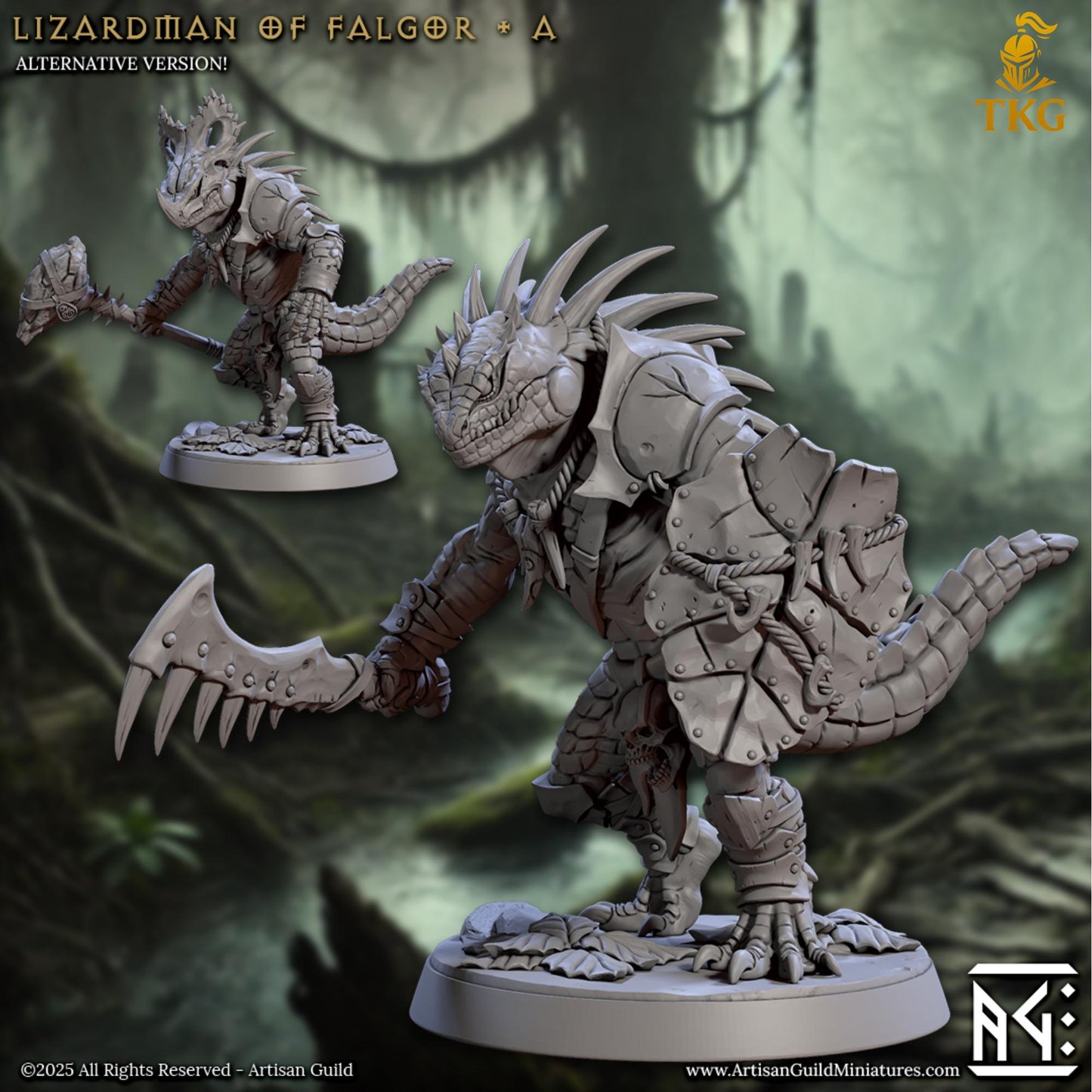 Lizardmen of Falgor Swamp by Artisan Guild | 3D Printed Miniatures | Fantasy Models