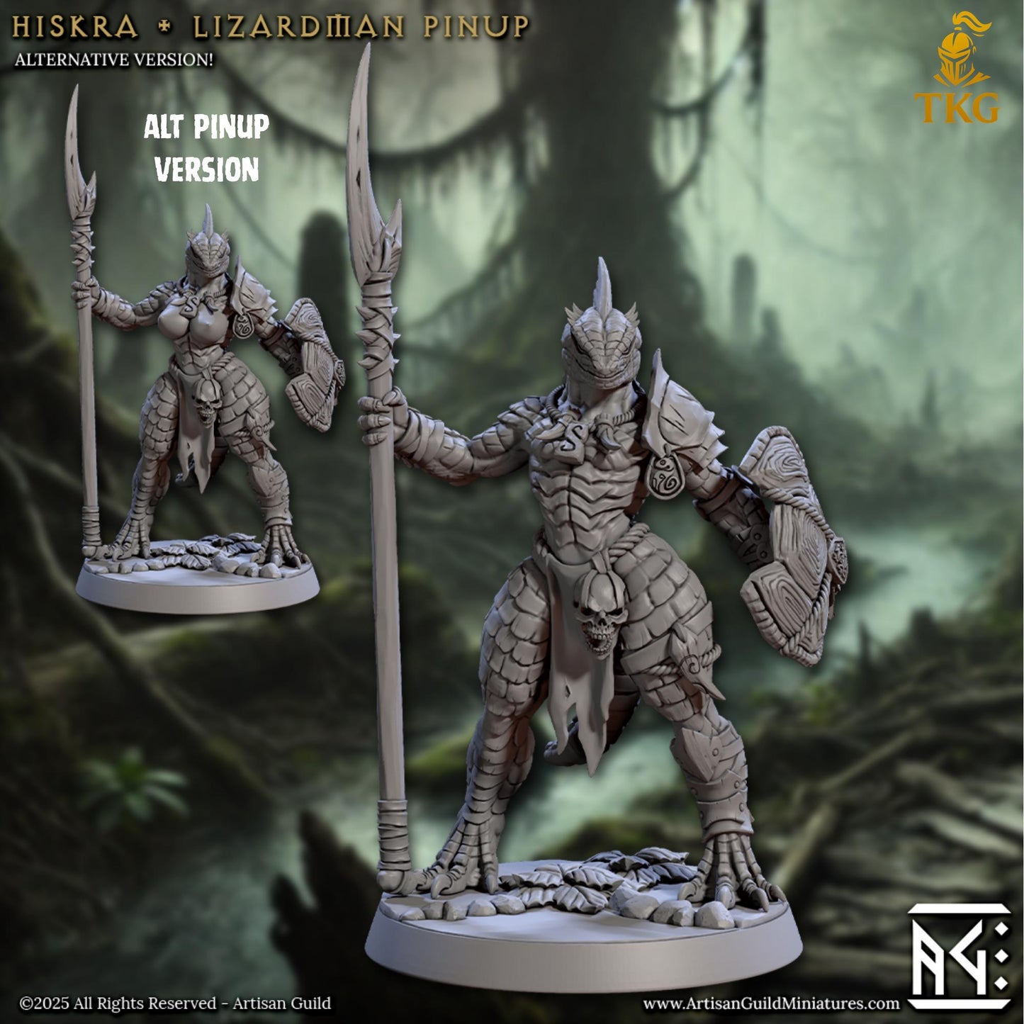 Lizardmen of Falgor Swamp by Artisan Guild | 3D Printed Miniatures | Fantasy Models
