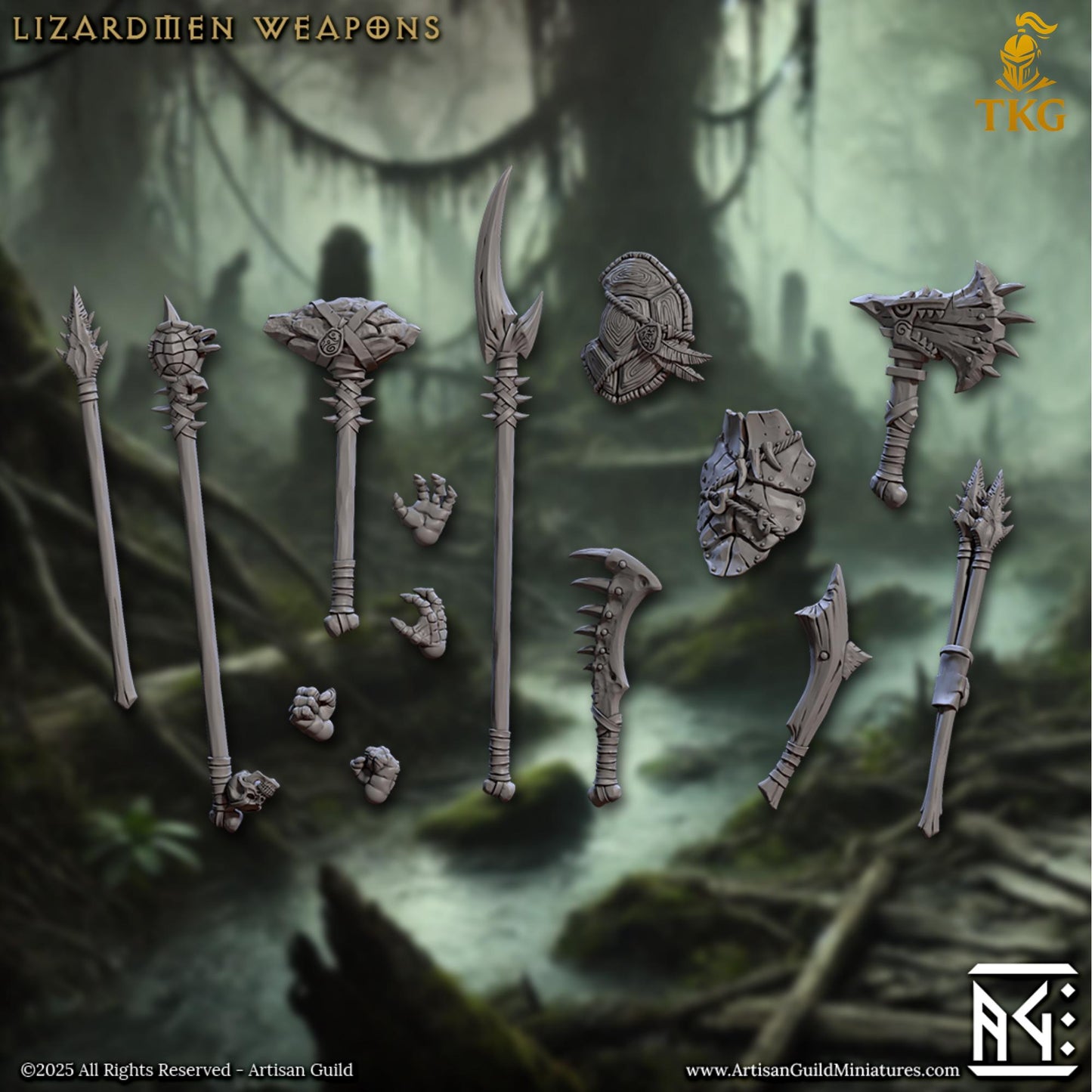 Lizardmen of Falgor Swamp by Artisan Guild | 3D Printed Miniatures | Fantasy Models