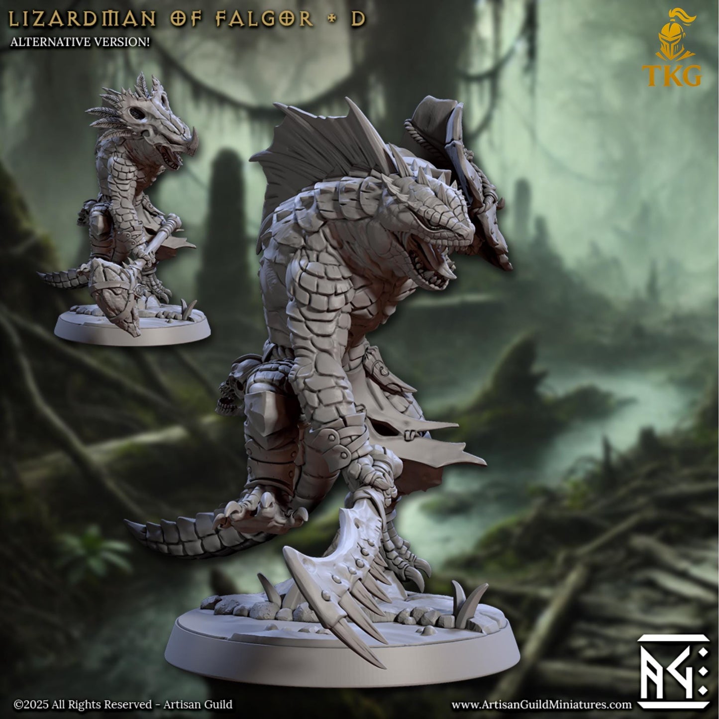 Lizardmen of Falgor Swamp by Artisan Guild | 3D Printed Miniatures | Fantasy Models