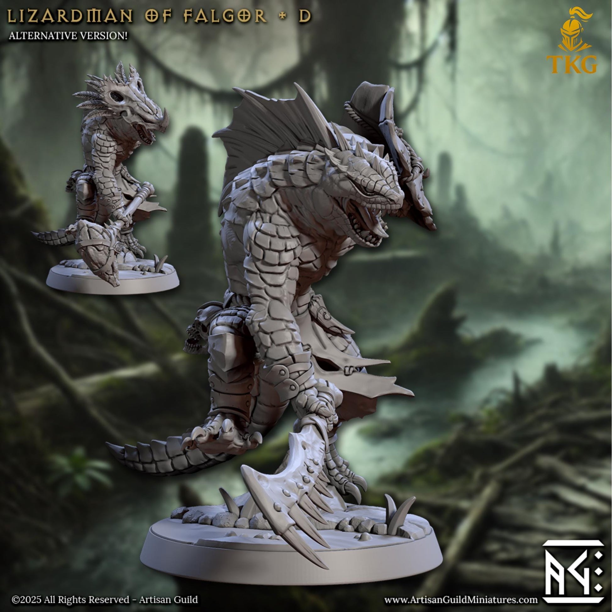 Lizardmen of Falgor Swamp by Artisan Guild | 3D Printed Miniatures | Fantasy Models