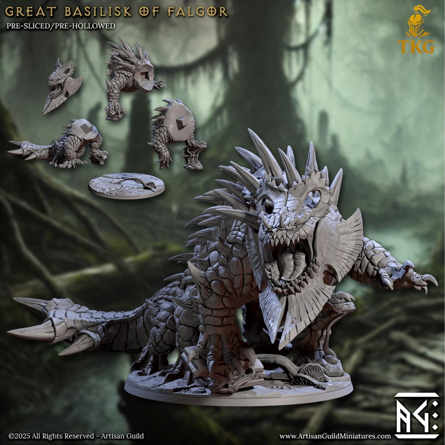 Lizardmen of Falgor Swamp by Artisan Guild | 3D Printed Miniatures | Fantasy Models
