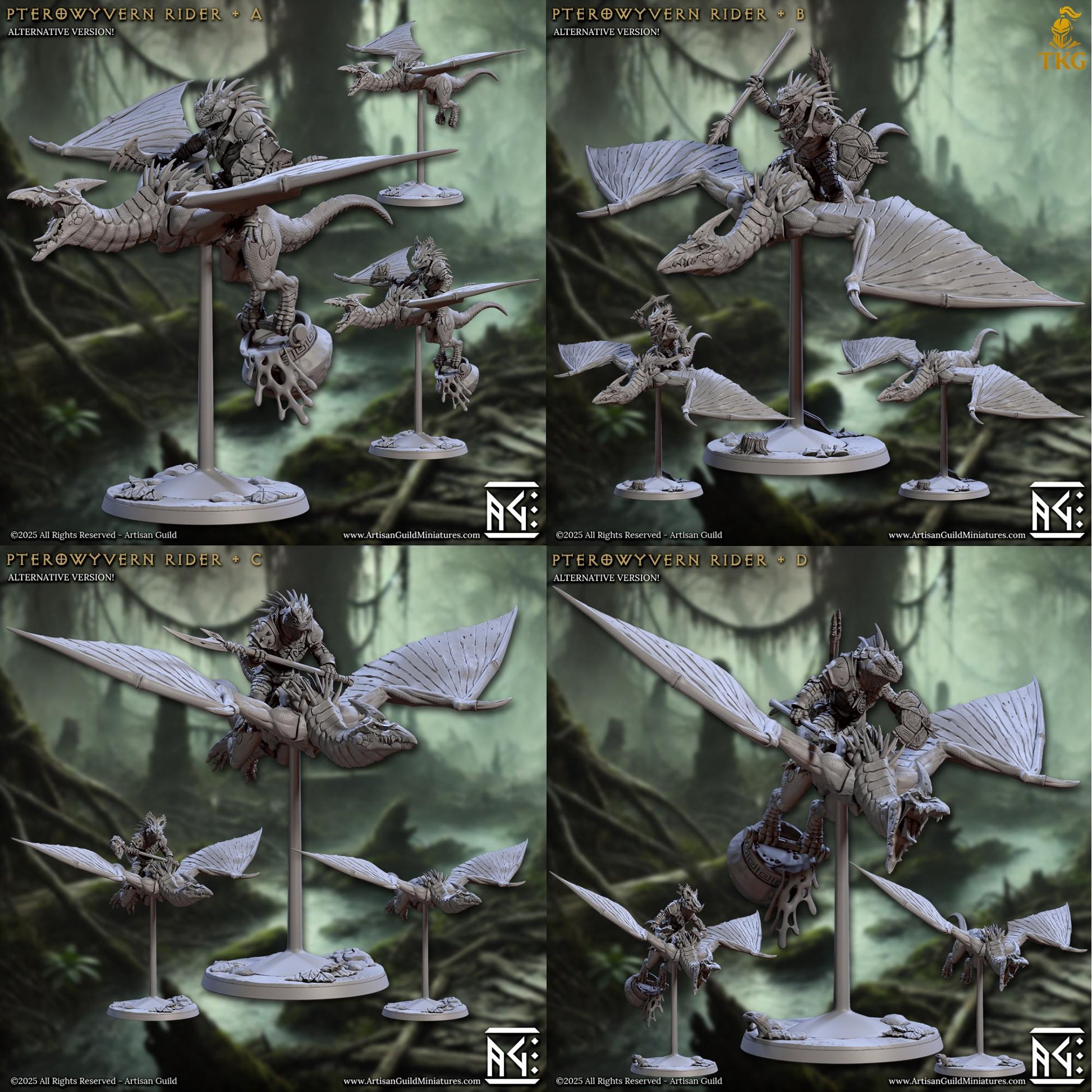 Lizardmen of Falgor Swamp by Artisan Guild | 3D Printed Miniatures | Fantasy Models