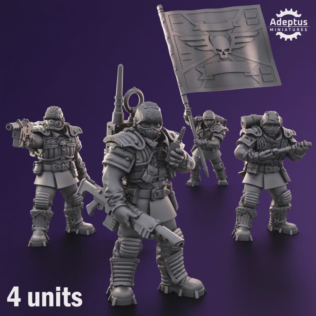 Stormsworn Troops Command Squad by Adeptus Miniatures | 3D printed Tabletop Miniatures