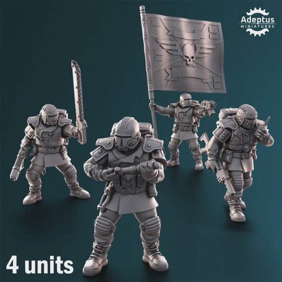 Winterline Forces Command Squad by Adeptus Miniatures | 3D printed Tabletop Miniatures