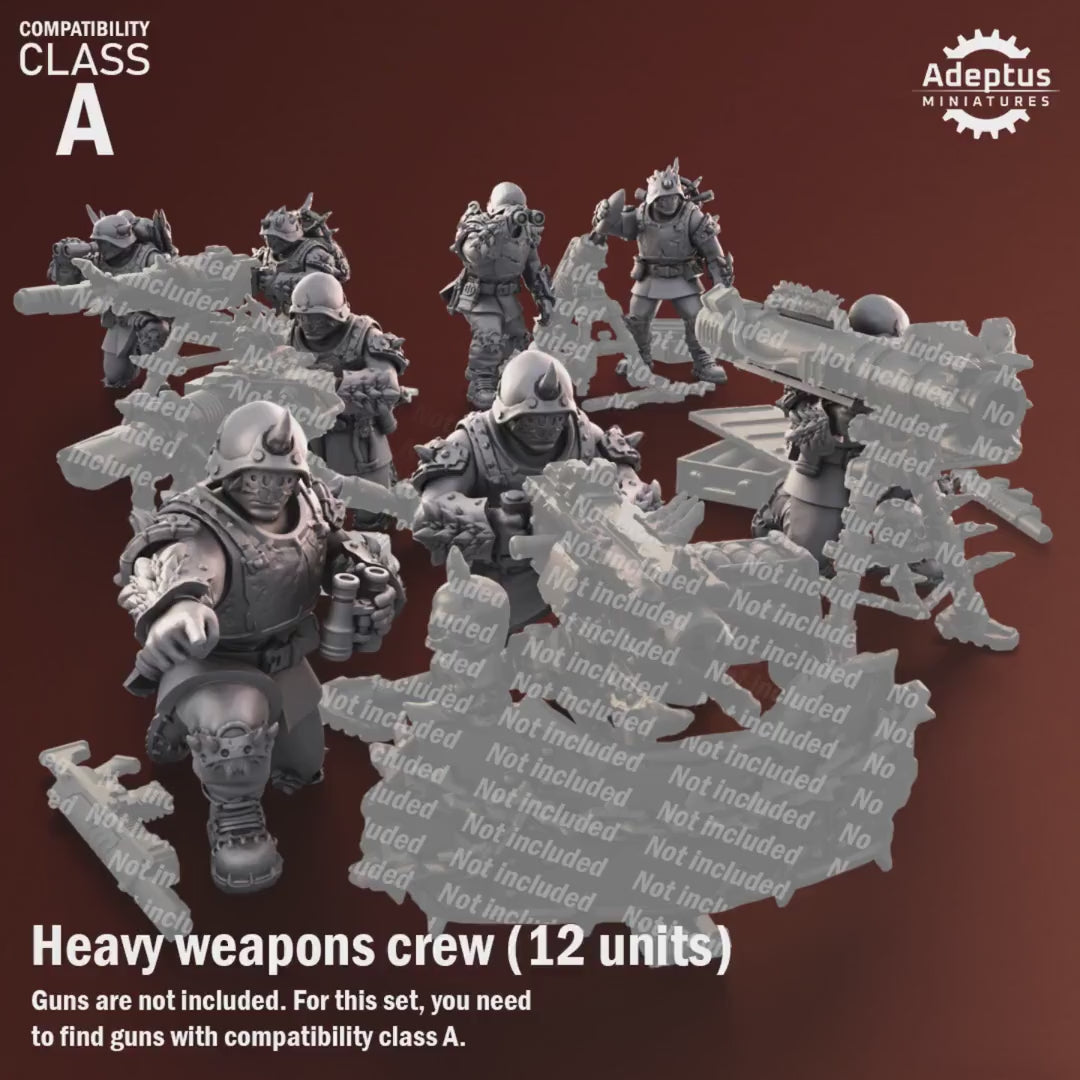 Twisted Horde Heavy Weapons Operators by Adeptus Miniatures | 3D printed Tabletop Miniatures