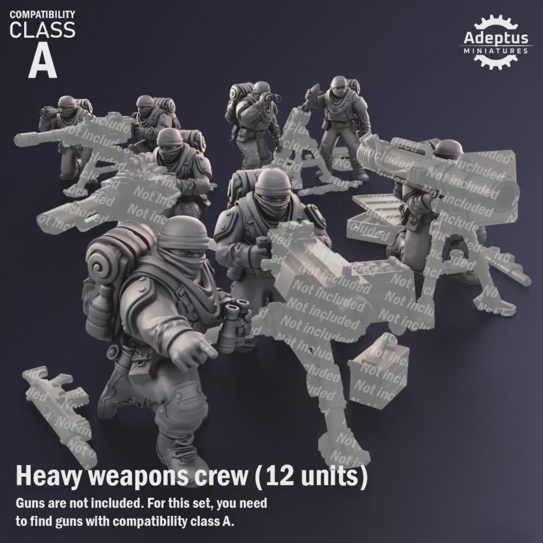 Sandshroud Batallion Heavy Weapons Operators by Adeptus Miniatures | 3D printed Tabletop Miniatures