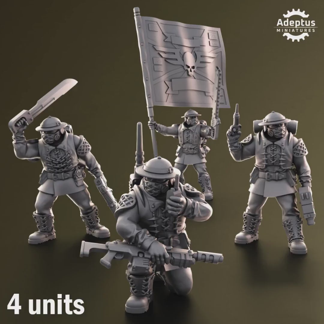 Sunclaw Regiment Command Squad by Adeptus Miniatures | 3D printed Tabletop Miniatures