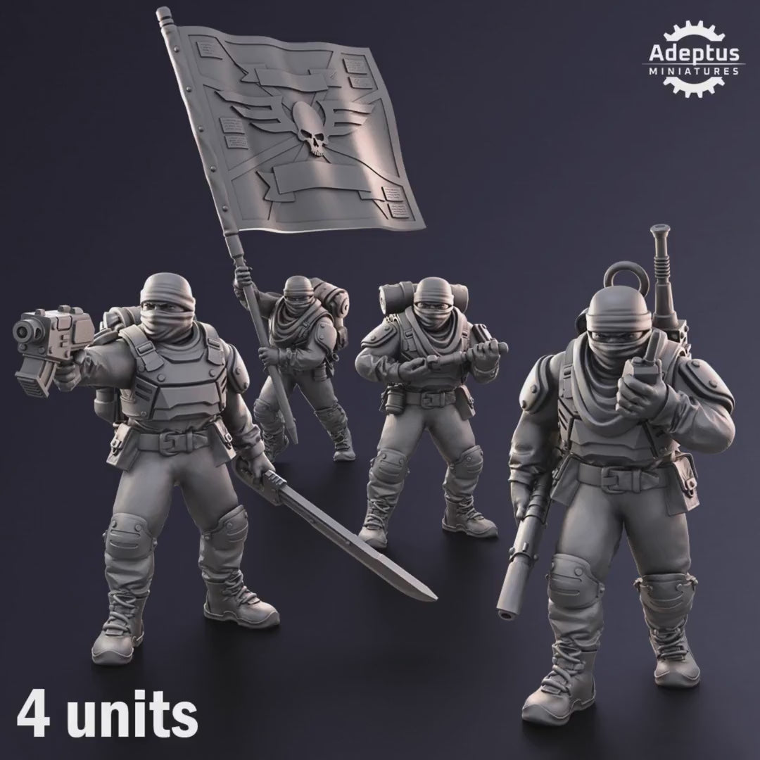 Sandshroud Batallion Command Squad by Adeptus Miniatures | 3D printed Tabletop Miniatures