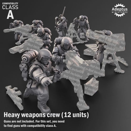 Warden Regiment Heavy Weapons Operators by Adeptus Miniatures | 3D printed Tabletop Miniatures