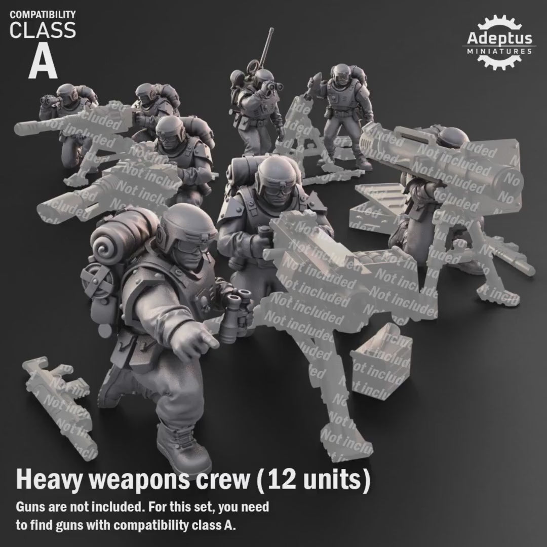 Warden Regiment Heavy Weapons Operators by Adeptus Miniatures | 3D printed Tabletop Miniatures