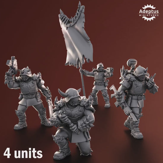 Twisted Horde Command Squad by Adeptus Miniatures | 3D printed Tabletop Miniatures