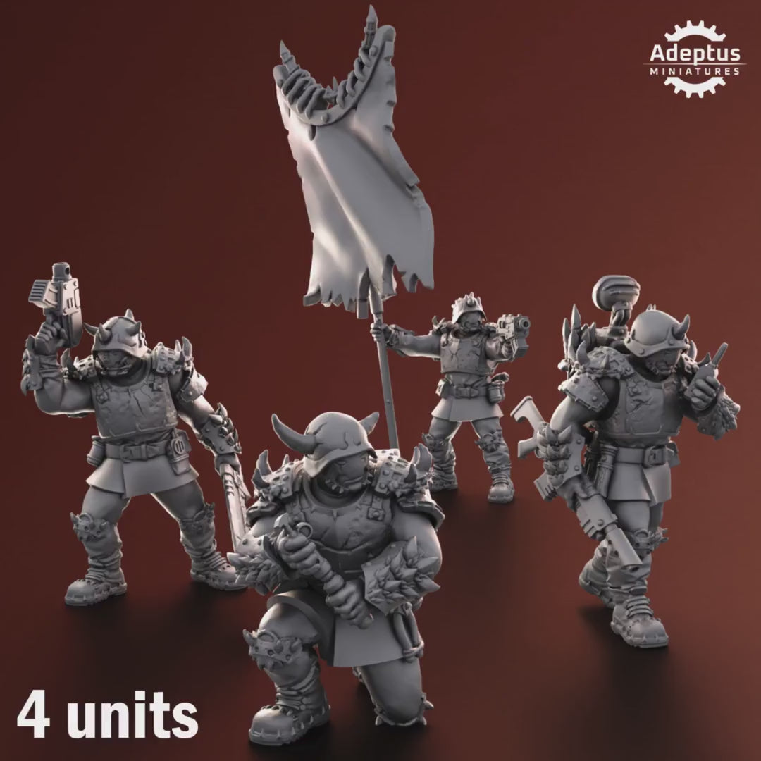 Twisted Horde Command Squad by Adeptus Miniatures | 3D printed Tabletop Miniatures