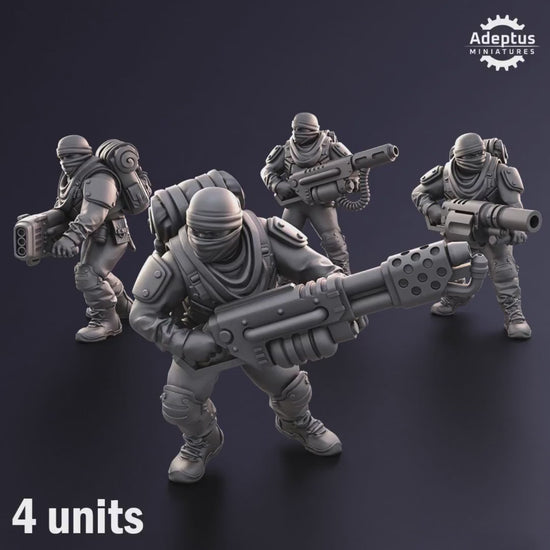 Sandshroud Batallion Special Weapons Team by Adeptus Miniatures | 3D printed Tabletop Miniatures