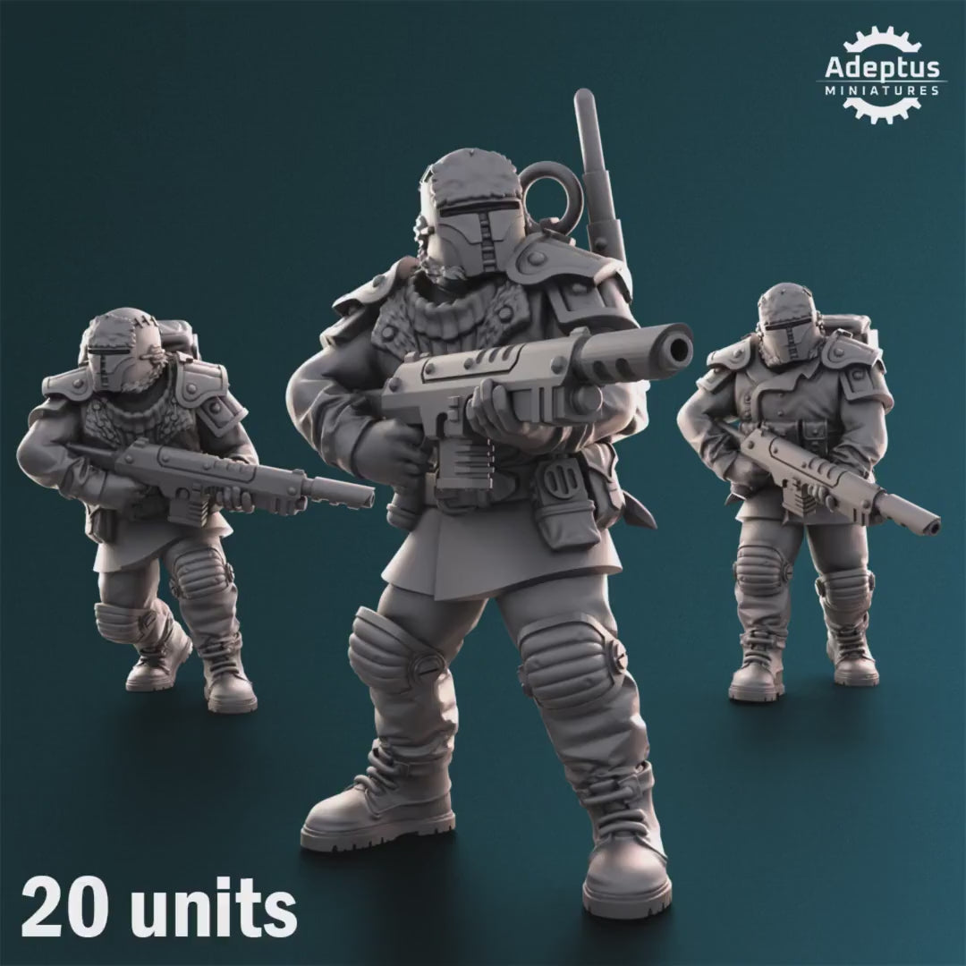 Winterline Forces Squad by Adeptus Miniatures | 3D printed Tabletop Miniatures