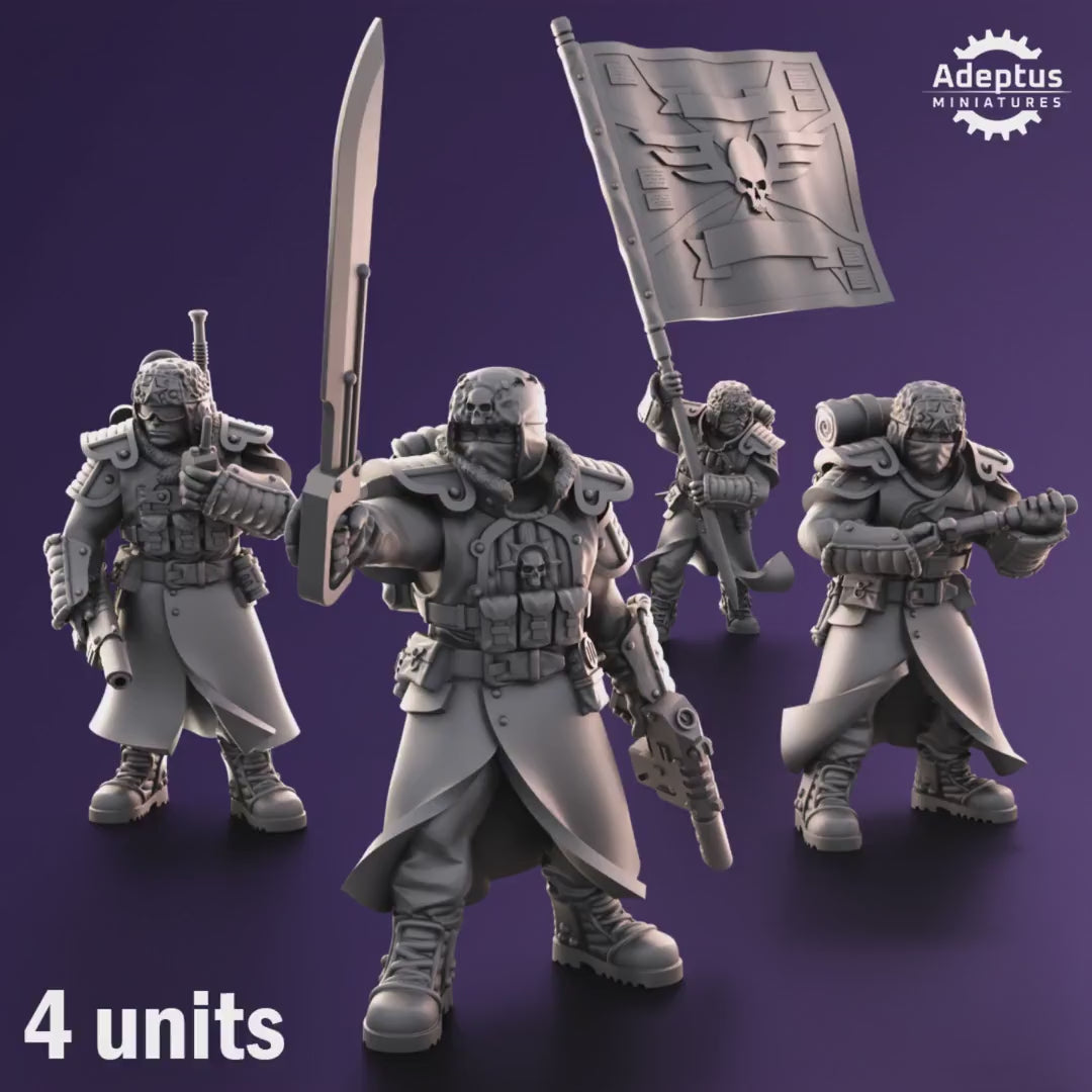Iceward Division Command Squad by Adeptus Miniatures | 3D printed Tabletop Miniatures