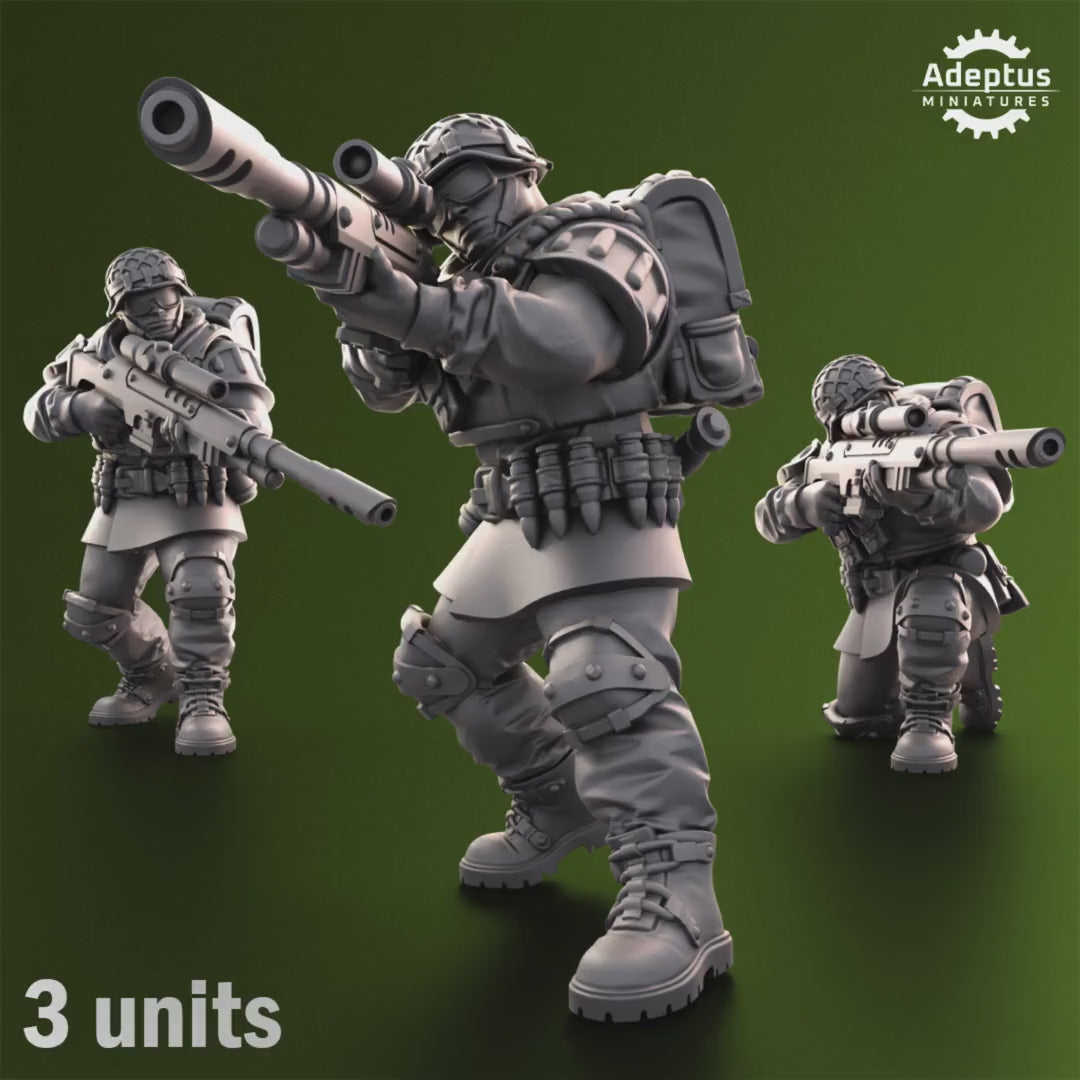 Shellcord Troopers Snipers by Adeptus Miniatures | 3D printed Tabletop Miniatures