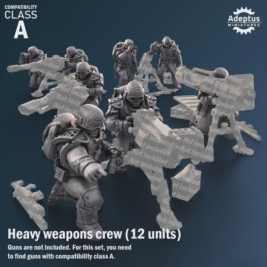 Greyplate Troops Heavy Weapons Operators by Adeptus Miniatures | 3D printed Tabletop Miniatures