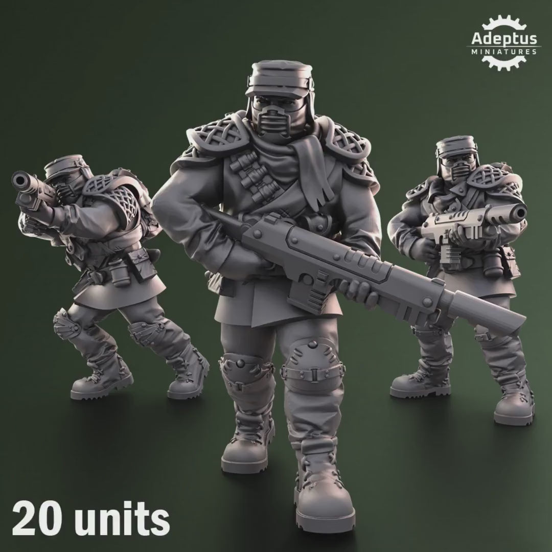 Sunscorch Regiment Squad by Adeptus Miniatures | 3D printed Tabletop Miniatures
