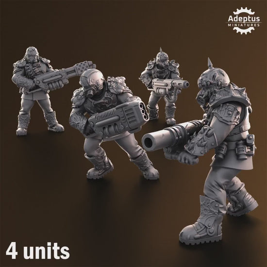 Sporeblight Regiment Special Weapons Team by Adeptus Miniatures | 3D printed Tabletop Miniatures