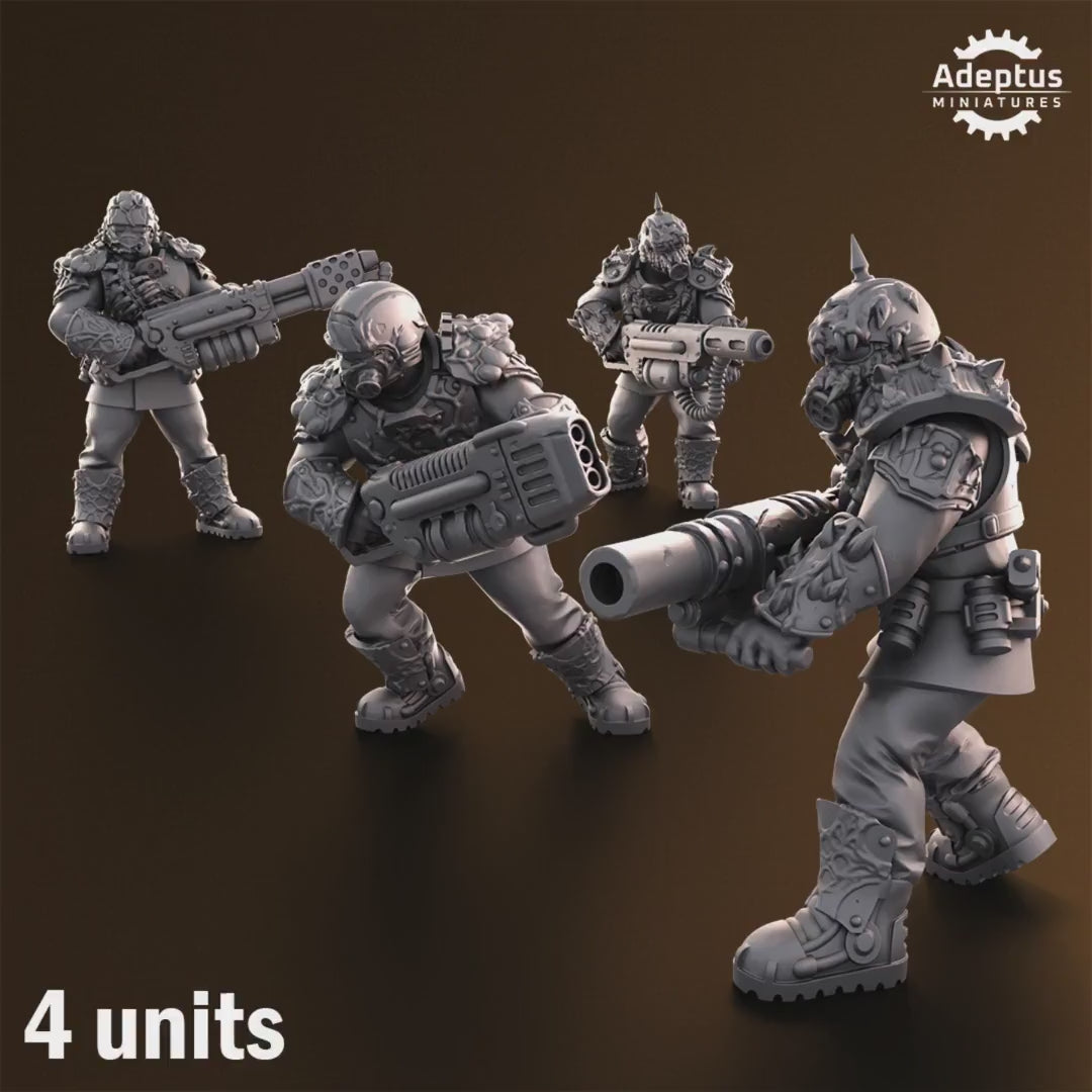 Sporeblight Regiment Special Weapons Team by Adeptus Miniatures | 3D printed Tabletop Miniatures