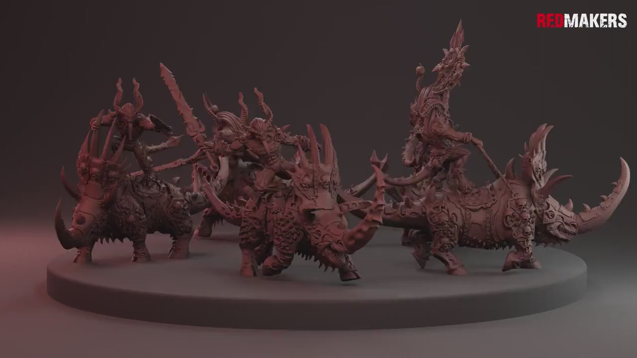 Bloodthirsty Rider Demons by RedMakers | 3D Printed Tabletop Miniatures