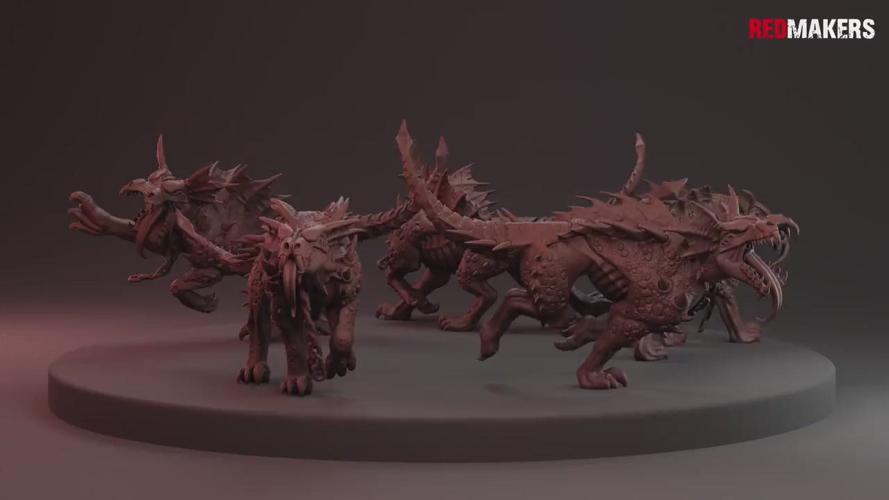 Hell Hounds Demons by RedMakers | 3D Printed Tabletop Miniatures