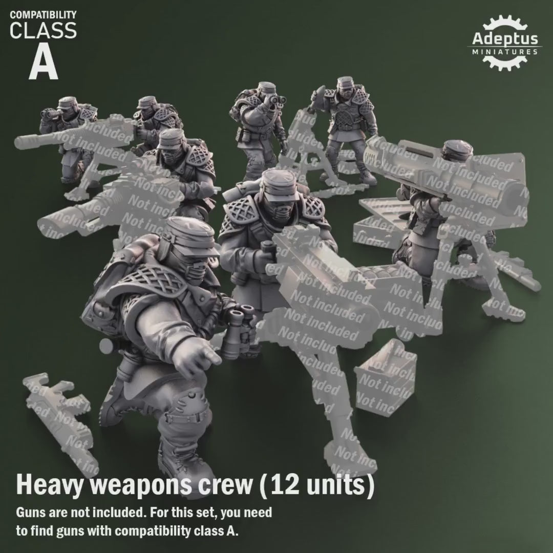 Sunscorch Regiment Heavy Weapons Operators by Adeptus Miniatures | 3D printed Tabletop Miniatures