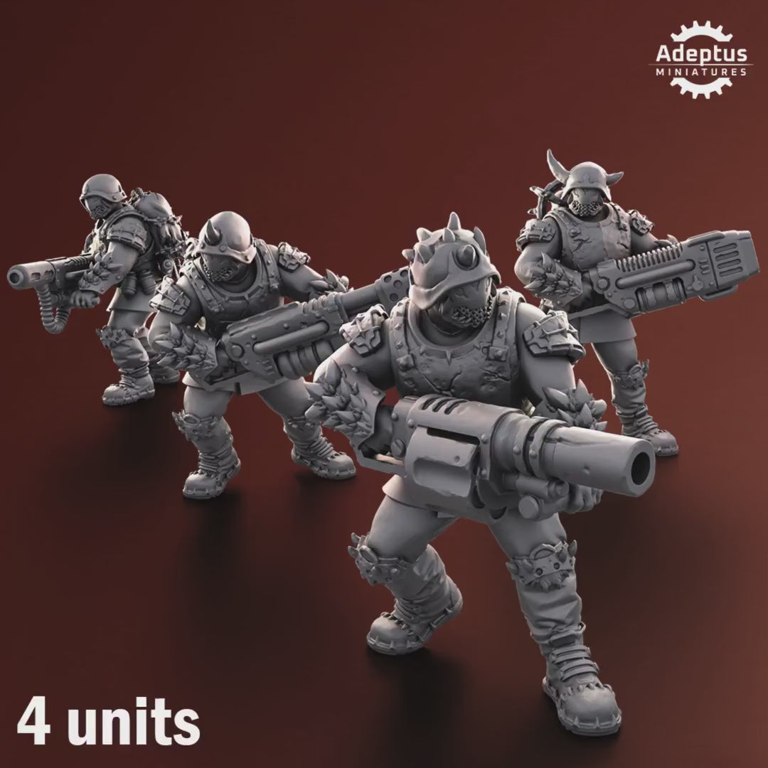 Twisted Horde Special Weapons Team by Adeptus Miniatures | 3D printed Tabletop Miniatures