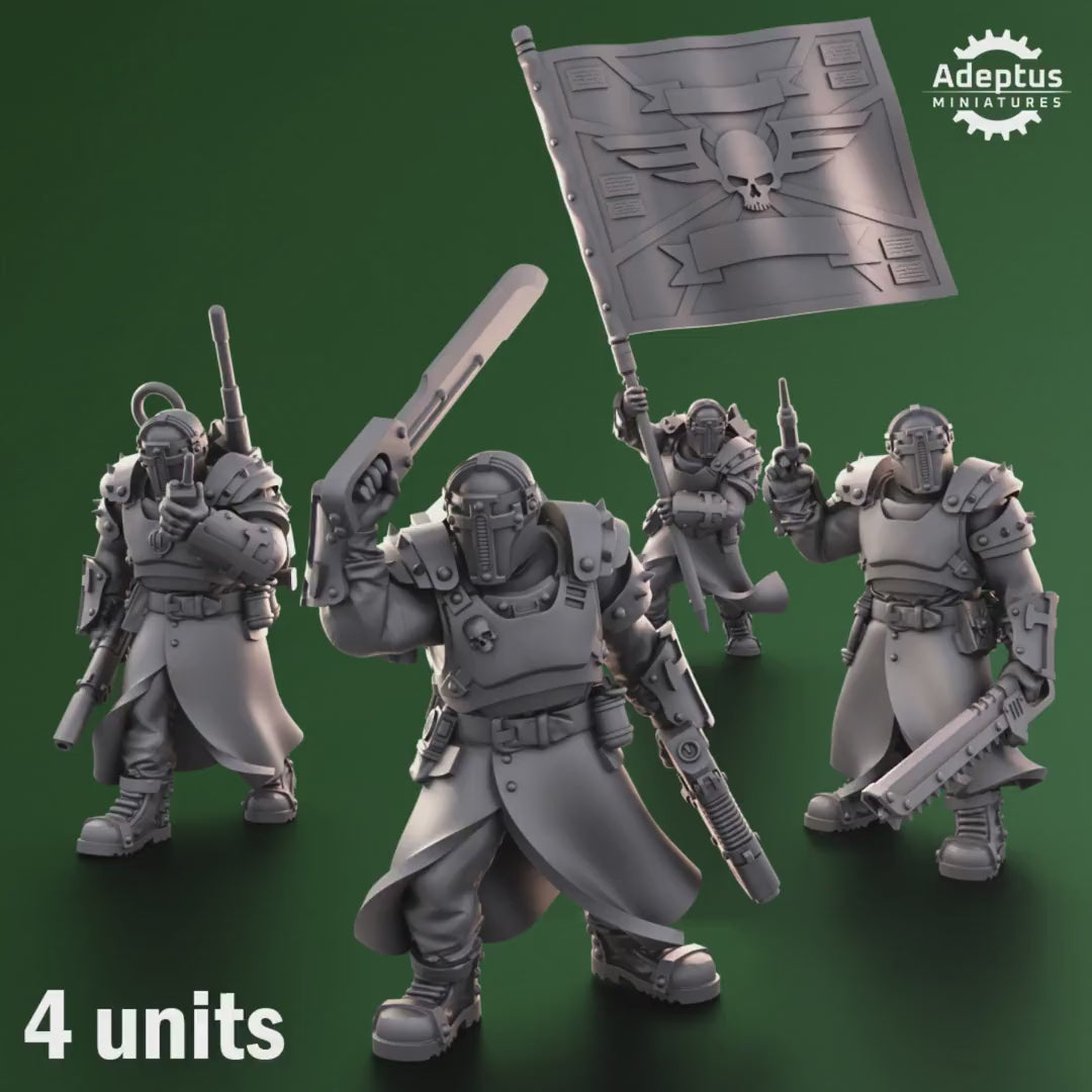 Crusaders Covenant Command Squad by Adeptus Miniatures | 3D printed Tabletop Miniatures