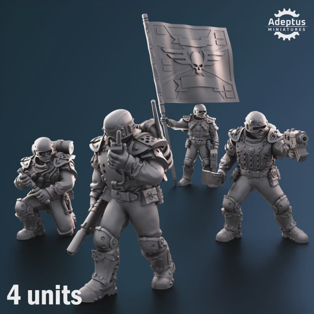 Greyplate Troops Command Squad by Adeptus Miniatures | 3D printed Tabletop Miniatures