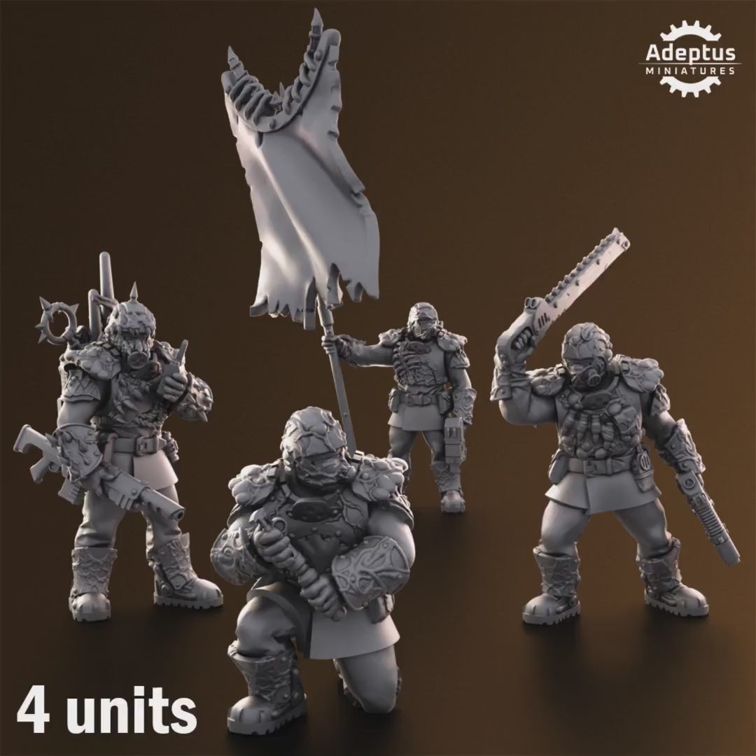 Sporeblight Regiment Command Squad by Adeptus Miniatures | 3D printed Tabletop Miniatures