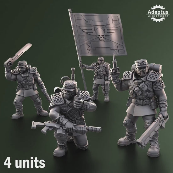 Sunscorch Regiment Command Squad by Adeptus Miniatures | 3D printed Tabletop Miniatures